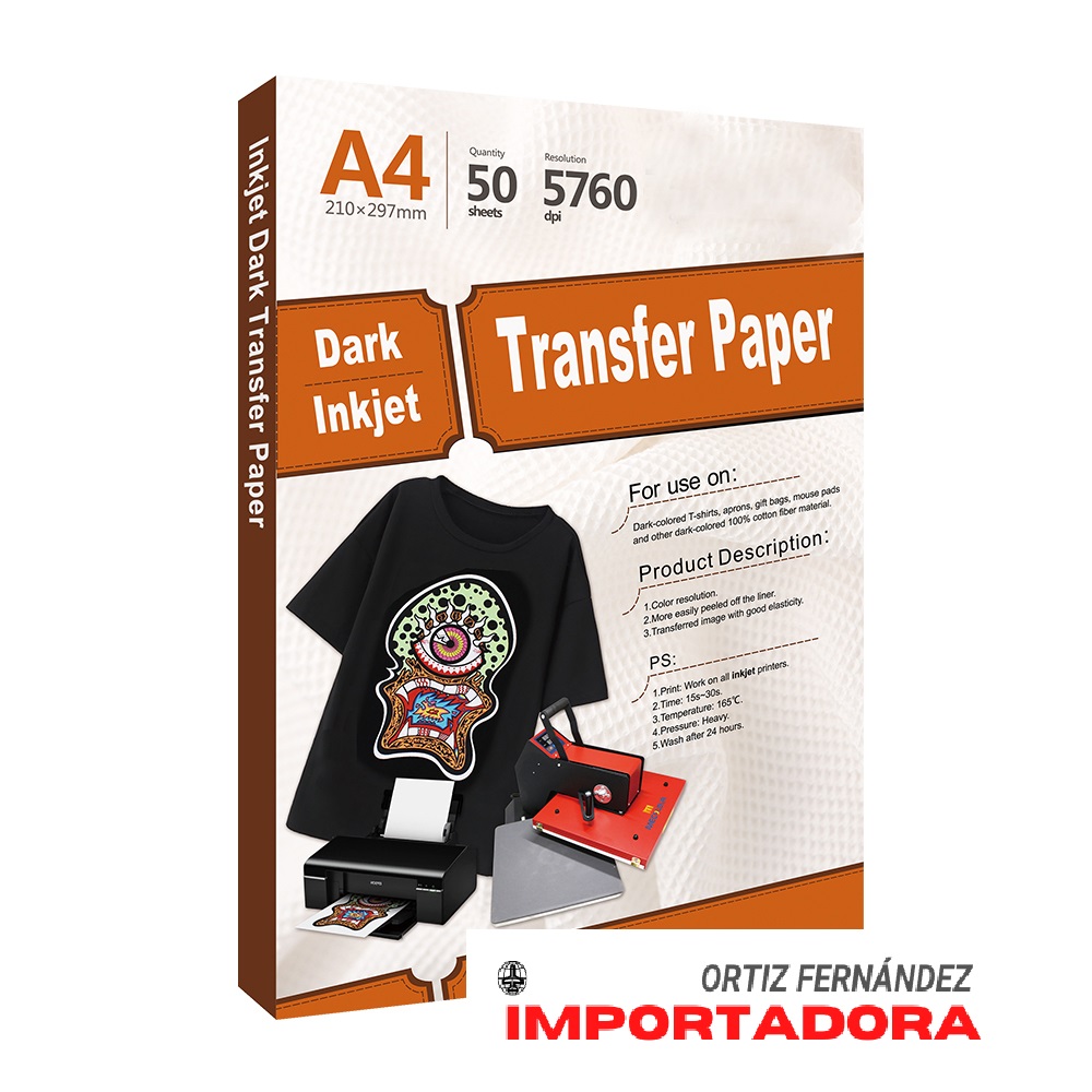 Papel transfer telas oscuras A4 50U